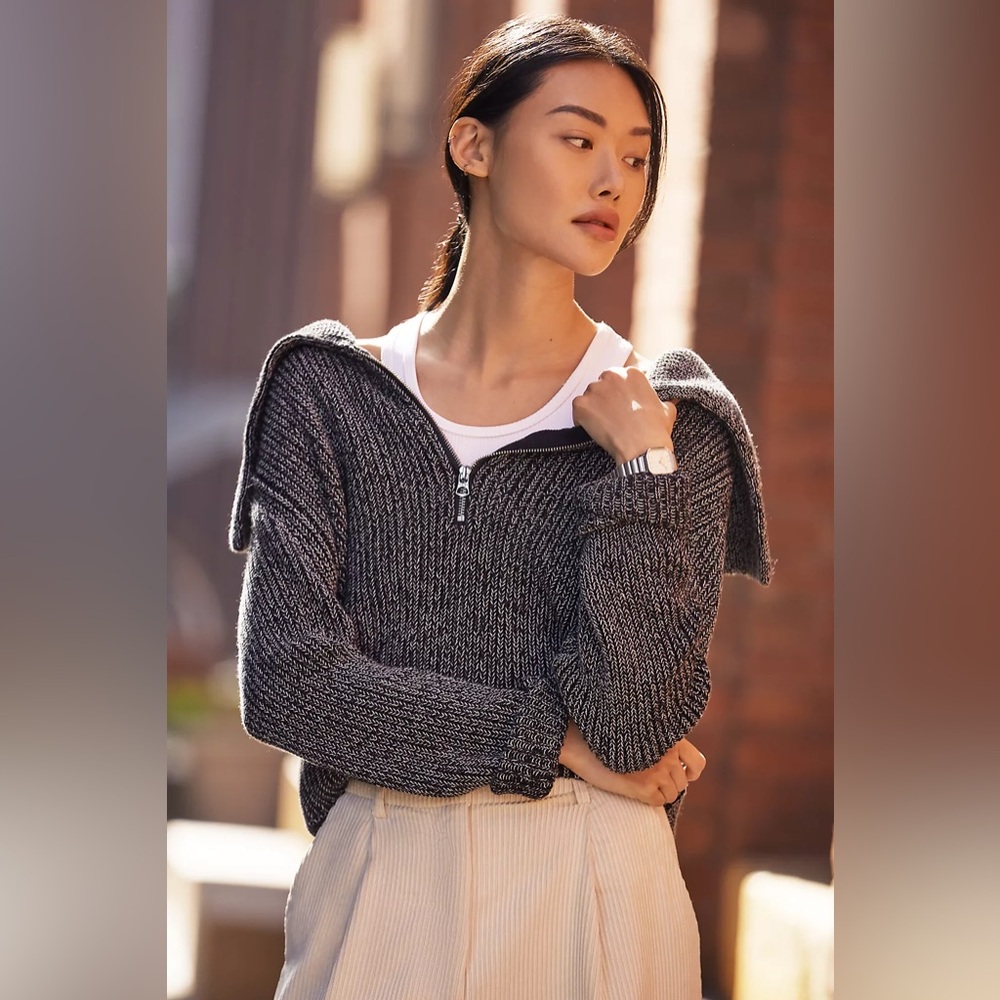 Varley black Elise half-zip pullover